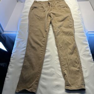 Clash Premium Pants Skinny Leg SZ 13 Junior Girls Embellished 5 Button Tan